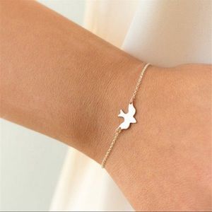 3/$30 GoldTone Zinc Alloy Minimalist Dove Bracelet